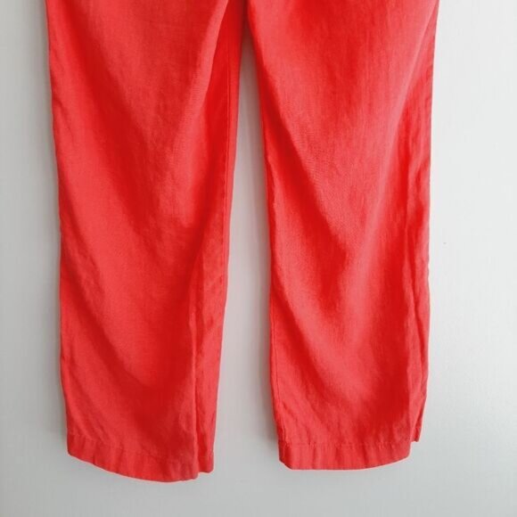 ELLEN TRACY 100% Linen Pull-on Elastic Waist Light Pants Pink Sz 6 - Picture 9 of 12